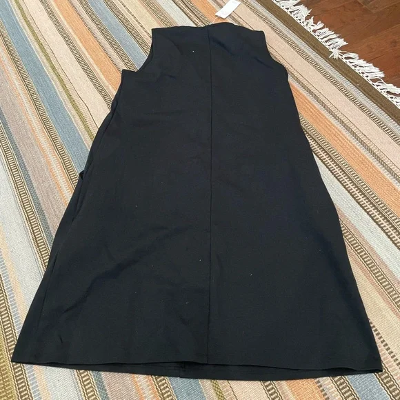 Eileen Fisher Black Zip Up Sleeveless Dress